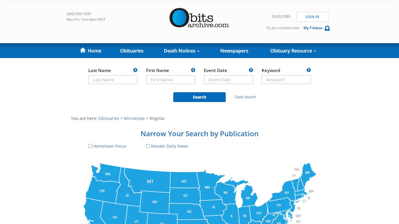 Virginia, MN Obituaries Archives Online | Obits Archive 1999 – 2022
